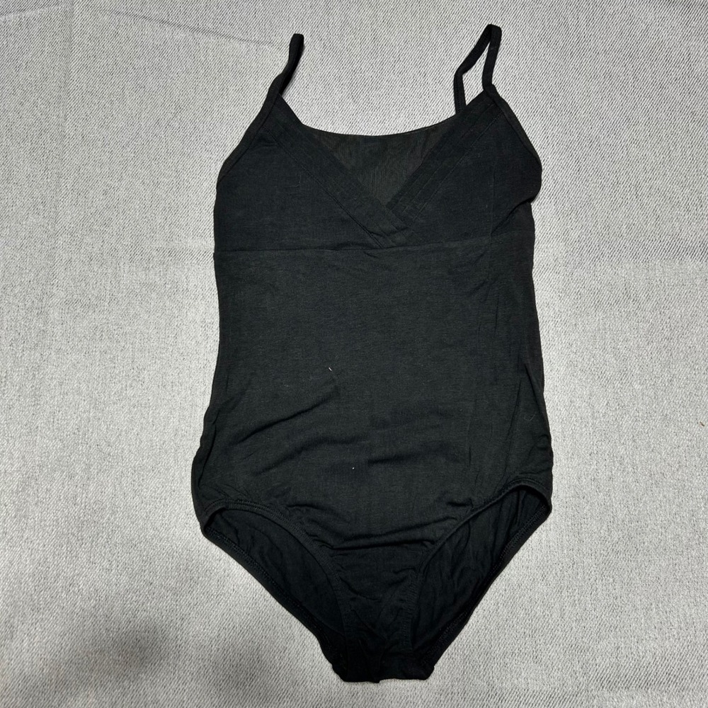 Cat & Jack Girls‎ Dance Leotard L 10/12 Black Wrap Front Back Cutout NWT